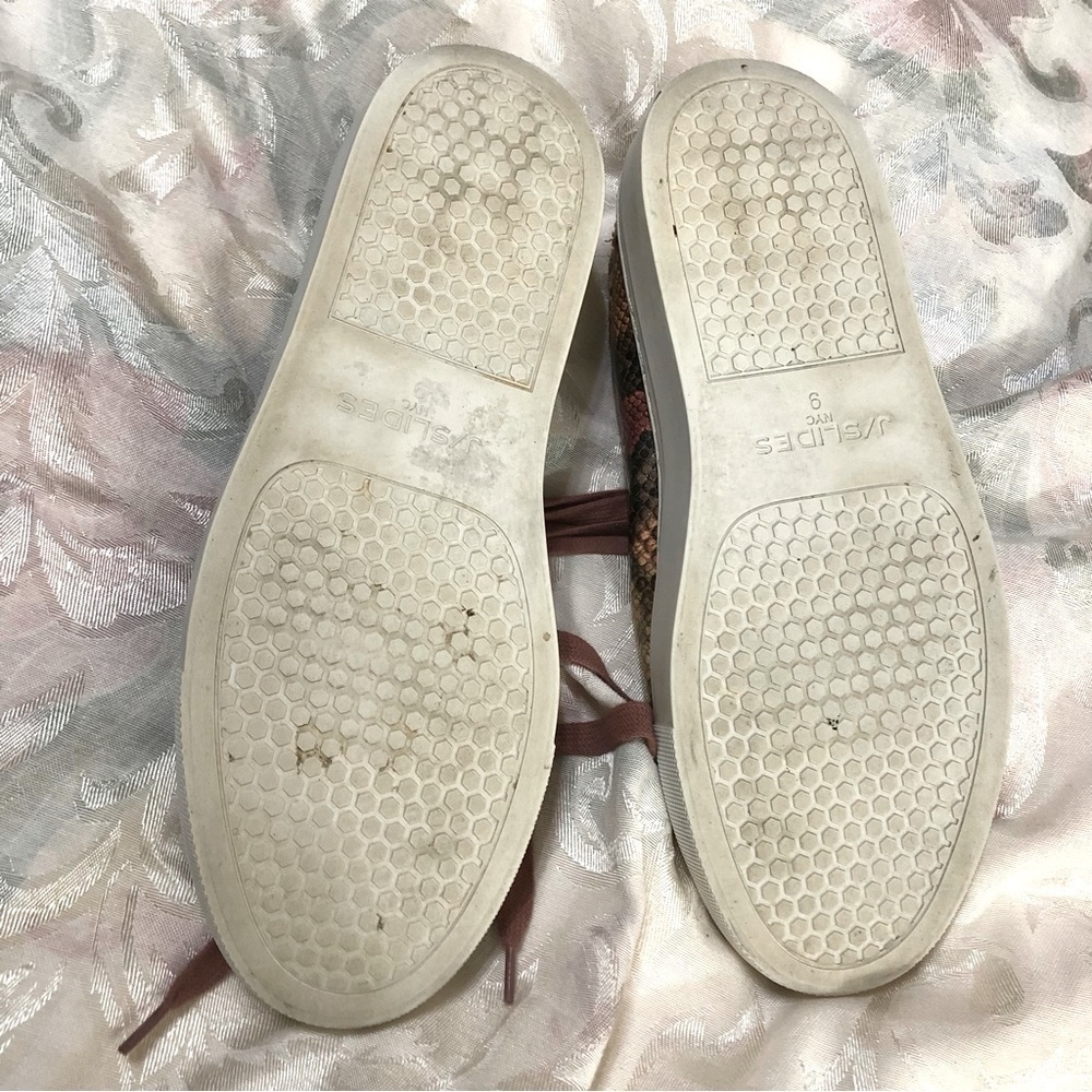 J/SLIDES - Lacee Snake Print Lace-Up Sneakers in Pink Multi size 9 - Picture 10 of 11